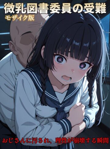 フルカラー【【CG】微乳図書委員の受難 おじさんに汚され、理性が崩壊する瞬間 モザイク版】万工房
